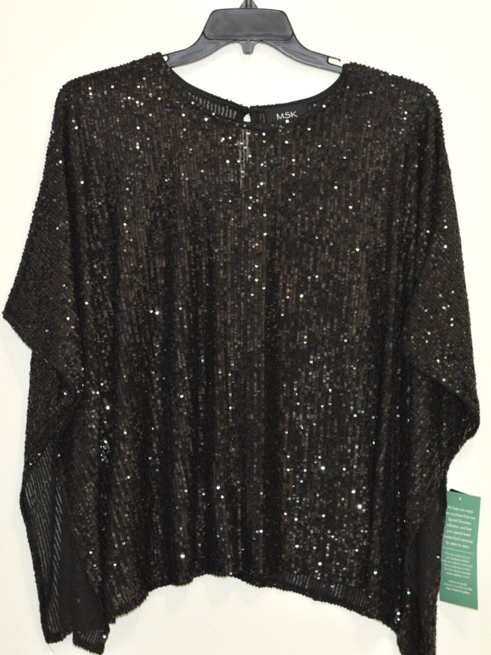MSK - Size 2XL - Black Sequin Shell / Top
